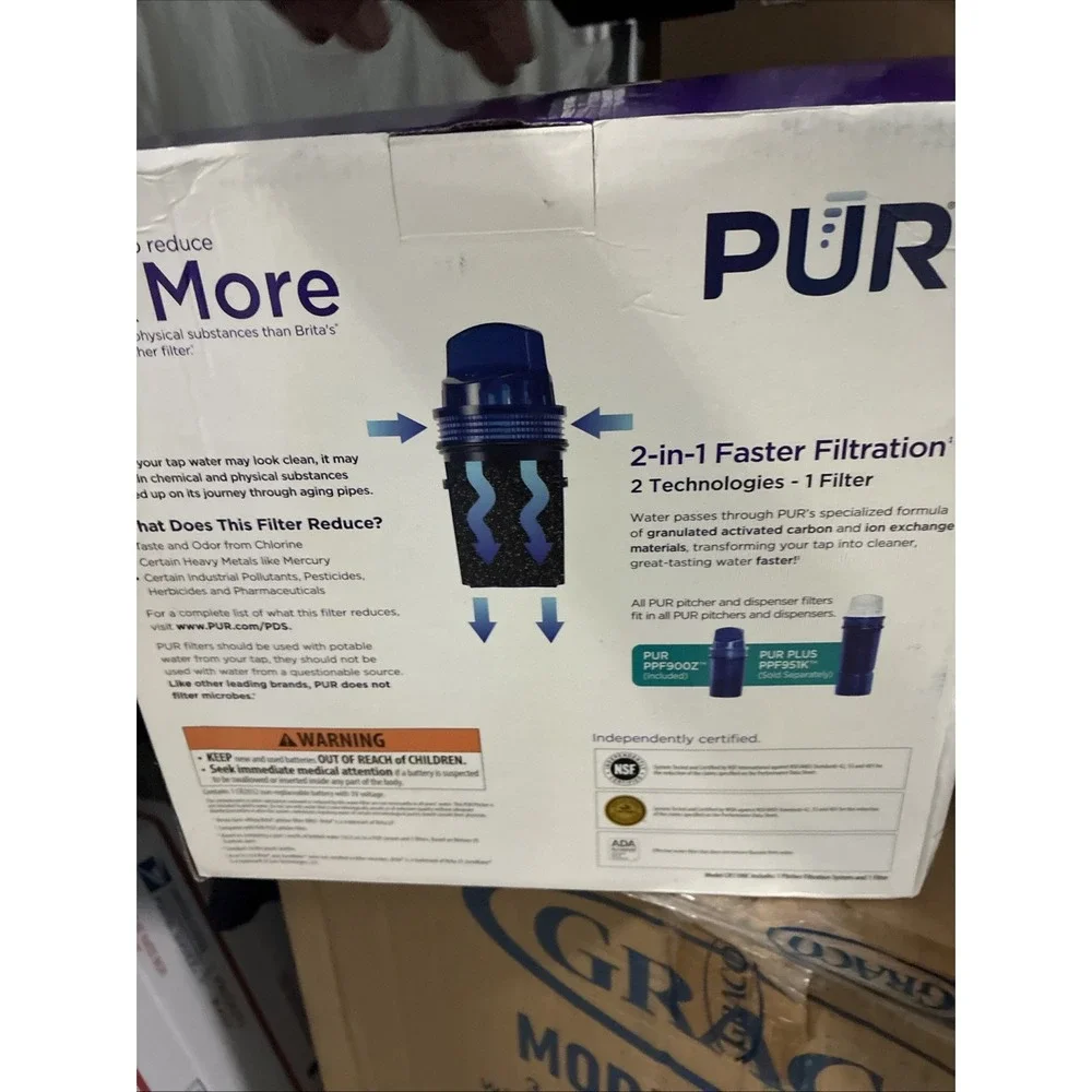 PUR 11 Cup Water Filter Pitcher Blue White NSF Certified 2 in 1 Filtration New